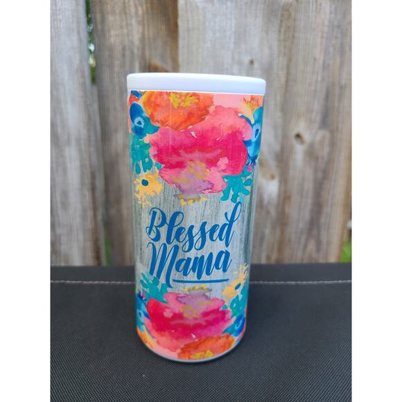 Blessed Mama Floral Skinny Can Cooler / Hard Surface Slim Can Holder - Picture 8 of 8